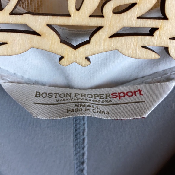 Boston Proper Sport Grey Black Zip up blazer jacket lightweight colorblock small - Picture 7 of 11